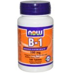 Now Vitamin B-1 Thiamine Supplement 100 mg 100 Tablets